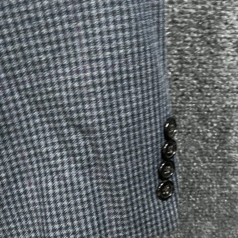 Ralph‎ Lauren Blazer Men 48R Blue Silk Wool Houndstooth Sport Coat Jacket